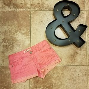 Faded Orange Jean Shorts
